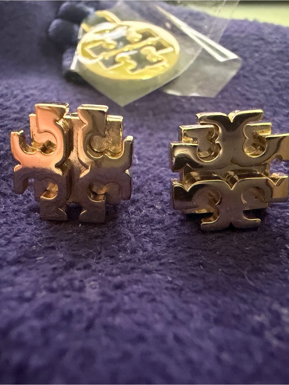 Tory Burch Gold Double-T Logo Stud Earrings